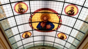 Installation of Refurbished Vaulted Glass Skylight & Icons, July 8, 2016